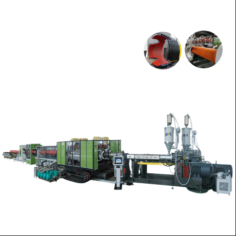 HDPE/PP/PVC Vandret type Dobbeltvægget korrugeret rør ekstruderingslinje